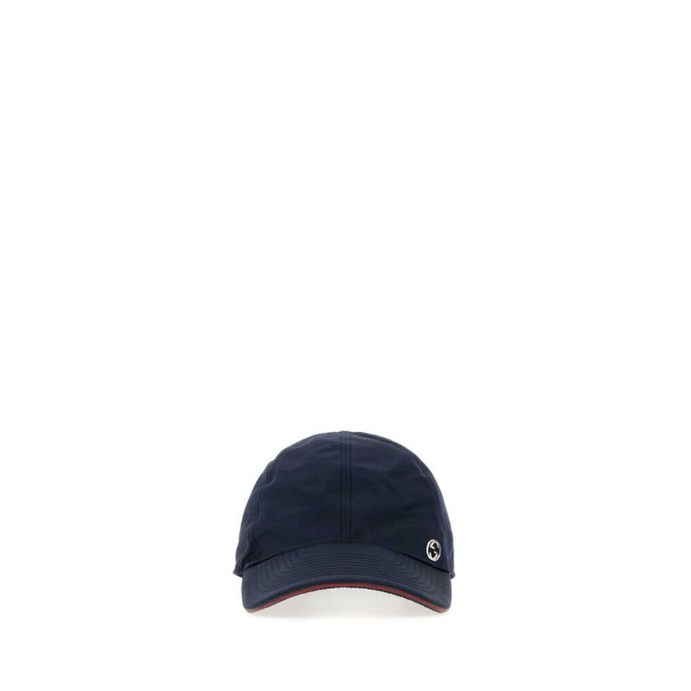 Gucci Men Navy Blue Cotton Blend Baseball Cap